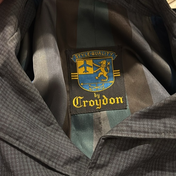 Vintage Trench Coat By Croydon Checkered Size Medium - Picture 11 of 13